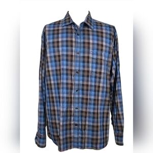 Italia Men's Long Sleeve Plaid Shirt XXL